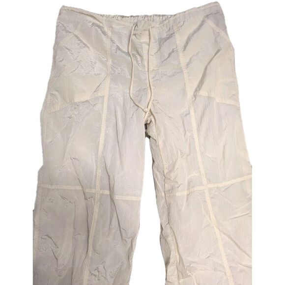 Wild Fable High Rise Wide Leg Ivory Parachute Nylon Pants sz XXL Grunge Y2K - Picture 2 of 7